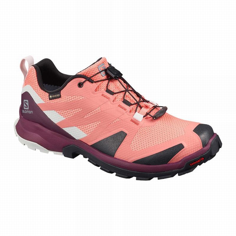 Salomon Israel XA ROGG GTX W - Womens Trail Running Shoes - Coral/Black (YGKP-07816)